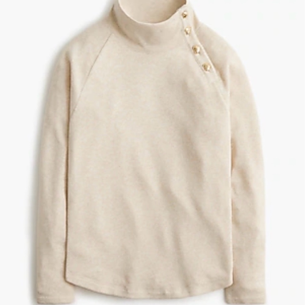 J. Crew Elegant Cream Knit Sweater Top with Nautical Buttons